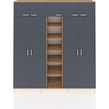 Hyperion Dolap 18 Raflı 9 Kapaklı 220x44x243 Çam-antrasit/çam Antrasıt/atlas Çam Hyperion Dolap 18 Raflı 9 Kapaklı 220x44x243 Çam-antrasit/çam Antrasıt/atlas Çam