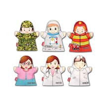 6 Parça Tox Meslekler El Kukla Set , Eğitici Oyuncak