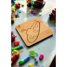 Plywood Ahşap Boyanabilir Çocuklar Puzzle Boya Setli Denizaltı
