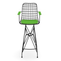Knsz kafes tel bar sandalyesi 1 li zengin syhyşl kolçaklı 75 cm oturma yüksekliği ofis cafe bahçe mutfak
