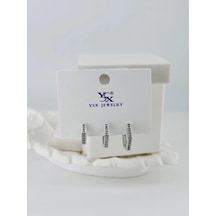 Zirkon Taşlı Üçlü Kombin Küpe Çok renkli 26556501