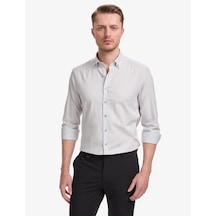 Pierre Cardin Erkek Açık Gri Gömlek Desenli 50325355-vr001