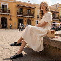 Aska Shoes Günlük Tokalı Babet 2025aska0010 Siyah
