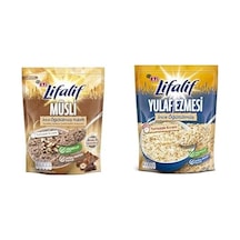 İnce Öğütülmüş Yulaflı Fındıklı, Kakao Çekirdekli, Kakaolu Müsli 250 G Ve Eti Lifalif İnce Öğütülmüş Yulaf Ezmesi 350 G