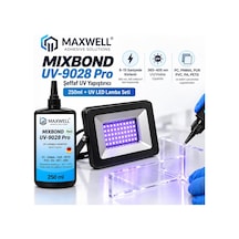 Mıxbond Uv-9028 Pro 250 Ml + 100w Uv Led Lamba Seti Şeffaf Uv Yapıştırıcı, Pc, Pmma, Pur, Pvc, Pa Ve Petg İç Genel