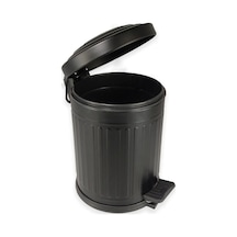 Retro 12 Litre Siyah Paslanmaz Çöp Kovası Siyah