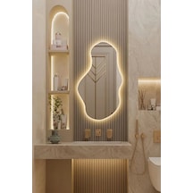 Fawdecor Led Işıklı Asimetrik Duvar Aynası 60x120 Gün Işığı