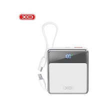 Pr224 38.5w Pd Hızlı Dahili Type-c Usb-c / Lightning Usb-a 3 Çıkış Ekranlı 10000 Mah Powerbank Beyaz