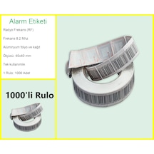 4x4 Cm Barkodlu Alarm Etiketi Rf Radyo Frekans 1 Rulo: 1000'li Rulo