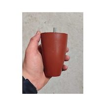 Klc Vidalı Oval Plastik 12 Cm Mobilya Dolap Kanepe Koltuk Baza Yükseltici Ayağı Ayakları Kahverengi Kahverengi