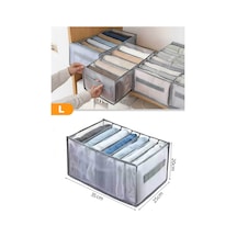 7 Gözlü Kulplu Çekmece Içi Düzenleyici Organizer - Large 35x25x20 Kumaş 30 X 10 Gri Tr Diğer