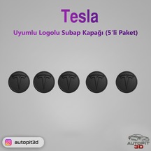 Tesla Logolu Subap Kapağı 5'li Paket