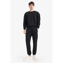 DeFacto Slim Fit Dar Kesim Fermuar Cepli Pike Eşofman Altı D5258AX25SPBK81