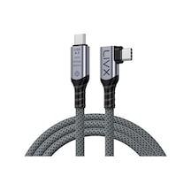 Usb4 Kablo 90 Derece Usb-c To Usb-c 40gbps Veri Aktarım, 240w Pd Hızlı Şarj, 8k 60hz Görüntü Desteği, Thunderbolt 3/4 İle Uyumlu, Örgülü Dayanıklı Şarj Ve Data Kablosu Klv-y 50, 50, Santimetre