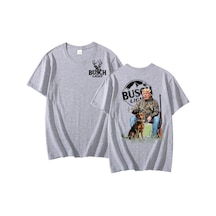 Flood Of Style Avcılık Trump T-shirt Busch Işık Trump Avcılık Destekçisi T Rahat Pamuk Kısa Kollu T-s Gri