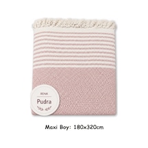 Pamuklu Kaymaz Hasır Dokuma Maxi Boy Kolları Örten Koltuk Örtüsü 180x310 - Pudra