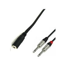 3.5 Mm Stereo Dişi To 2x 6.3 Mm Mono Erkek Çevirici Kablo 20 Cm 3.5 Mm Stereo Dişi To 2x 6.3 Mm Mono Erkek Çevirici Kablo 20 Cm