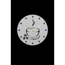Coffe Model Metal Lazer Kesim Akar Sessiz Mekanizmalı Duvar Saati 40 40 Cm -m009 Beyaz