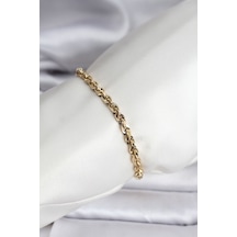 14k Gold Renk Kaplama Burgu Zincir Model Cm Kadın Bileklik Altın