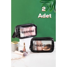 Porsima 3140 2li Şeffaf Seyahat Ve Makyaj Çantası Su Geçirmez Organizer Washbag