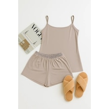 Clever Wear Şalvarlı İpek Pijama 448980146 Kahve Gülü