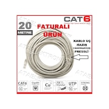 20 Metre Cat6 Bakir Internet Kablosu Modem Bilgisayar Arasi