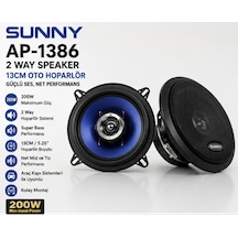 Sunny Ap-1386 13cm 200w Oto Hoparlör Çiftli 2 Way Araç Speaker
