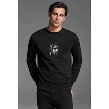 Kurt Cobain Metal Rock Music Baskılı Siyah Erkek Sweatshirt (528825763)
