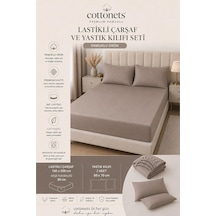 Lastikli Çarşaf Seti Yastık Kılıfları Dahil Çift Kişilik 160x200cm + 2 Adet Yastık Kılıfı 50x70cm Günlük Çok Renkli