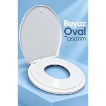 Aile Tipi Çocuk Ve Yetişkin Oturaklı Klozet Kapağı - Lisinya Beyaz
