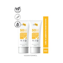 2 Li Güneş Kremi Spf 50 Leke Karşıtı Vegan Glutensiz 50ml X 2