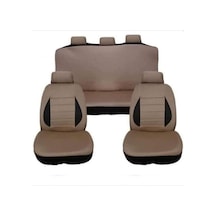 Oto Koltuk Kılıfı Tam Set Üniversal Krem Renk 8 Parça Bej - 596983040