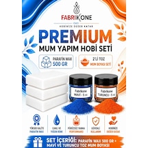 Premium Mum Yapım Hobi Seti - Parafin Wax 500 Gr - 2'li Toz Mum Boyası Seti - Mavi, Turuncu Bkfabpw5002mt Karışık