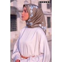 Sisley İpek Saten Eşarp-asm2036 Bej