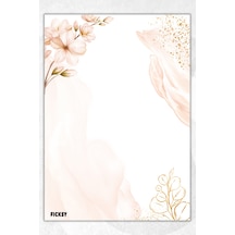 A5 Çiçek Bloknot Çizgisiz Defter - 50 Yaprak - Memopad - Notepad - Not Defteri - Not Kağıdı - 1845 Çok Renkli