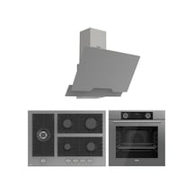Fryart XE63CPR-BL138-D065 Gri Cam Ankastre Set