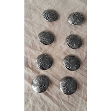 Sıyah Nıkel Metal Düğme 22 Mm 8 Adet