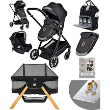 Baby Home Yeni Doğan 9 İn 1 Full Takım 990 Travel Sistem Bebek Arabası Angel Sepet Anne Yanı Beşik Siyah