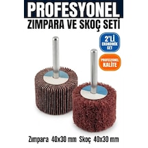 40x30 Zımpara + 40x30 Mm Skoç Seti 2 Adet Matkap Ucu Temizleme Ve Parlatma Mopu