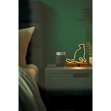 Işıklı Tablo Marketi Kedi Figürlü Neon Gece Lambası Amber Sarı Işıklı Tablo Marketi Kedi Figürlü Neon Gece Lambası Amber Sarı