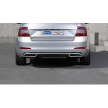 Skoda Octavia A7 Krom Egzoz Ucu Arka Difüzör 3 Parça 2013 ve Sonr