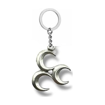 Sade Üç Hilal Figürlü Gümüş Renk Metal Anahtarlık Kültürel Ve Anlamlı Unisex Aksesuar