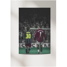 Messi Ve Ronaldo 33x48 Poster Duvar Posteri  +   Çift Taraflı Bant