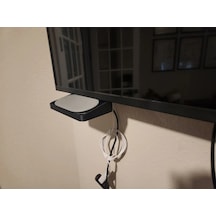 Bezos 3d Baskı Tv Altı Medya Oynatıcı Rafı Ayak Deliğine Monte Küçük Cihaz Standı Modem Ve Streamer Rafı Siyah 22