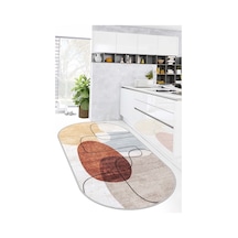 West Home Dijital Baskı Yıkanabilir Kaymaz Taban Leke Tutmaz Bej Oval Mutfak Halısı Salon Halısı Ve Yolluk Wh 578 Beige Oval