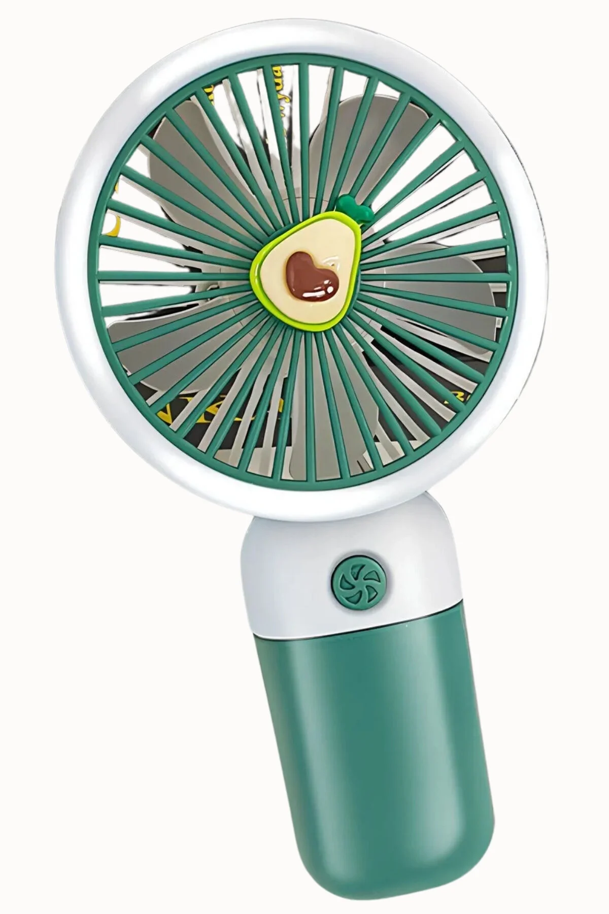 Meyve Figürlü Mini Fan Şarjlı El Vantilatörü Taşınabilir Soğutucu Yeşil
