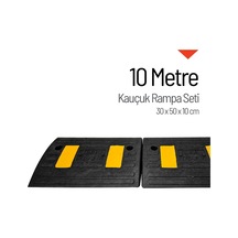 Kauçuk Rampa, Otopark Rampası, Kaldırım Rampası 30 X 50 X 10 Cm 10 Metre-3922