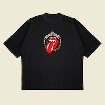 Startmore Rolling Stones 50.years Boxy Fit Oversize Unisex Tshirt Baskılı Tişört Siyah
