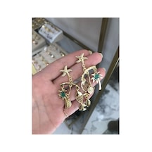 Deniz Yıldızı Ve Ağaç Charm'lı Küpe Altın