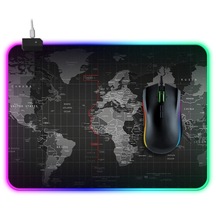 Bilgisayar Dünya Haritası Desenli Işıklı Mouse Pad